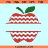Chevron Apple split name frame SVG, Teacher appreciation svg, apple teacher SVG