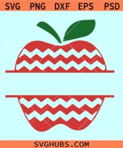 Chevron Apple split name frame SVG, Teacher appreciation svg, apple teacher SVG