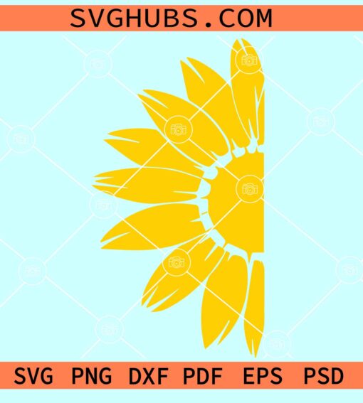 Half Sunflower Svg