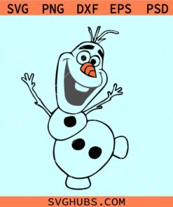 Olaf Frozen Disney Svg, Frozen Olaf silhouette, snowman svg, Disney frozen svg, frozen Olaf svg