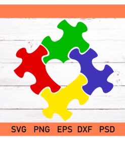 Autism Heart Puzzle Svg