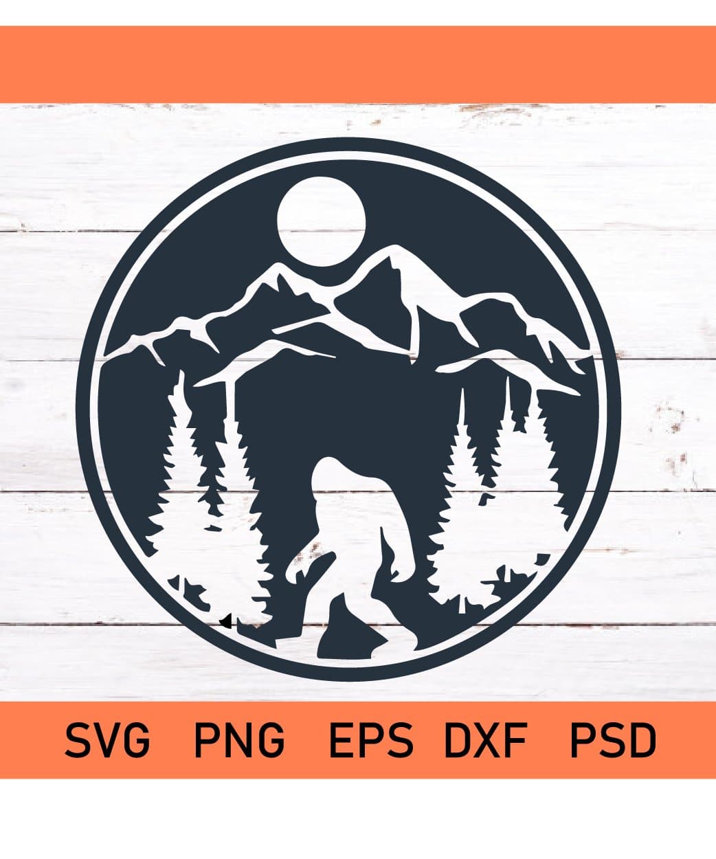 Bigfoot SVG, Sasquatch Svg, Big Foot Print Svg, Bigfoot Trees Svg - Svg