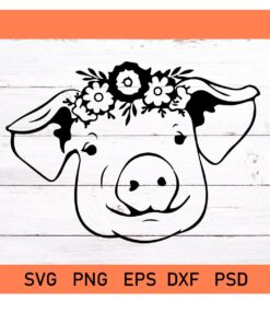 Floral Pig Svg