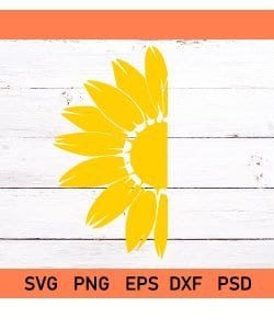 half sunflower SVG