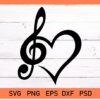 Treble Clef Heart svg