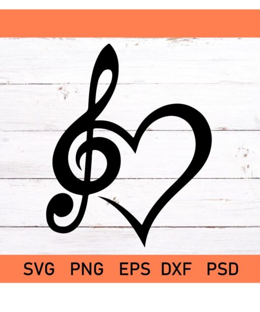 Treble Clef Heart svg