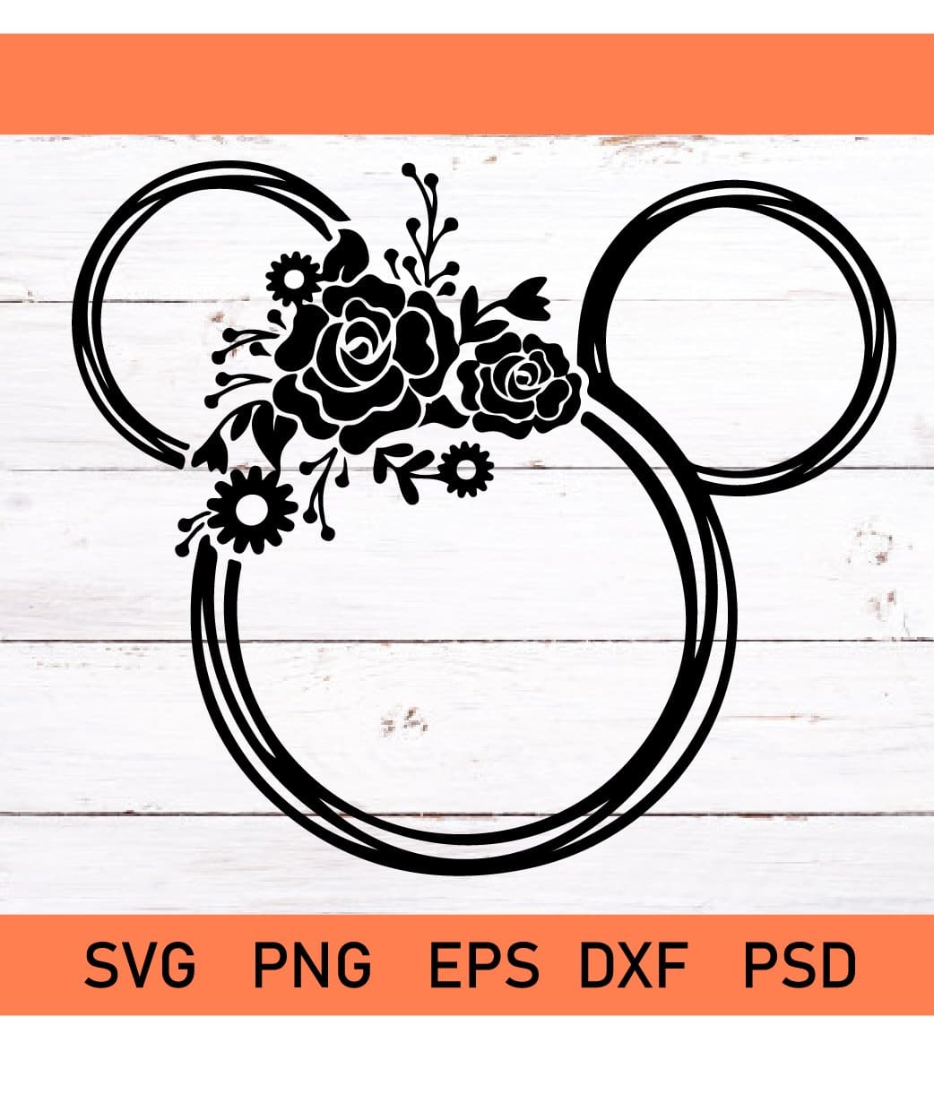 Free Free Disney Silhouette Cricut Floral Mickey Svg SVG PNG EPS DXF File