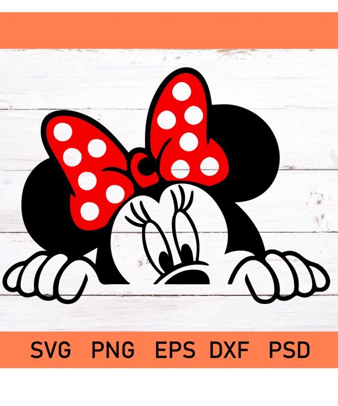 Minnie Mouse Peeking Svg, Minnie Mouse svg, Peek a boo Minnie svg