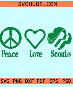 peace love scouts svg