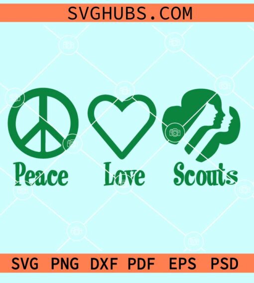 peace love scouts svg