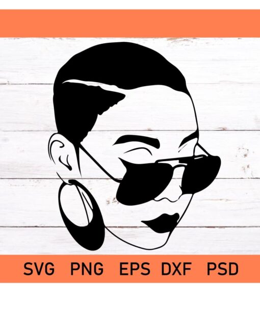 Black Woman with glasses svg