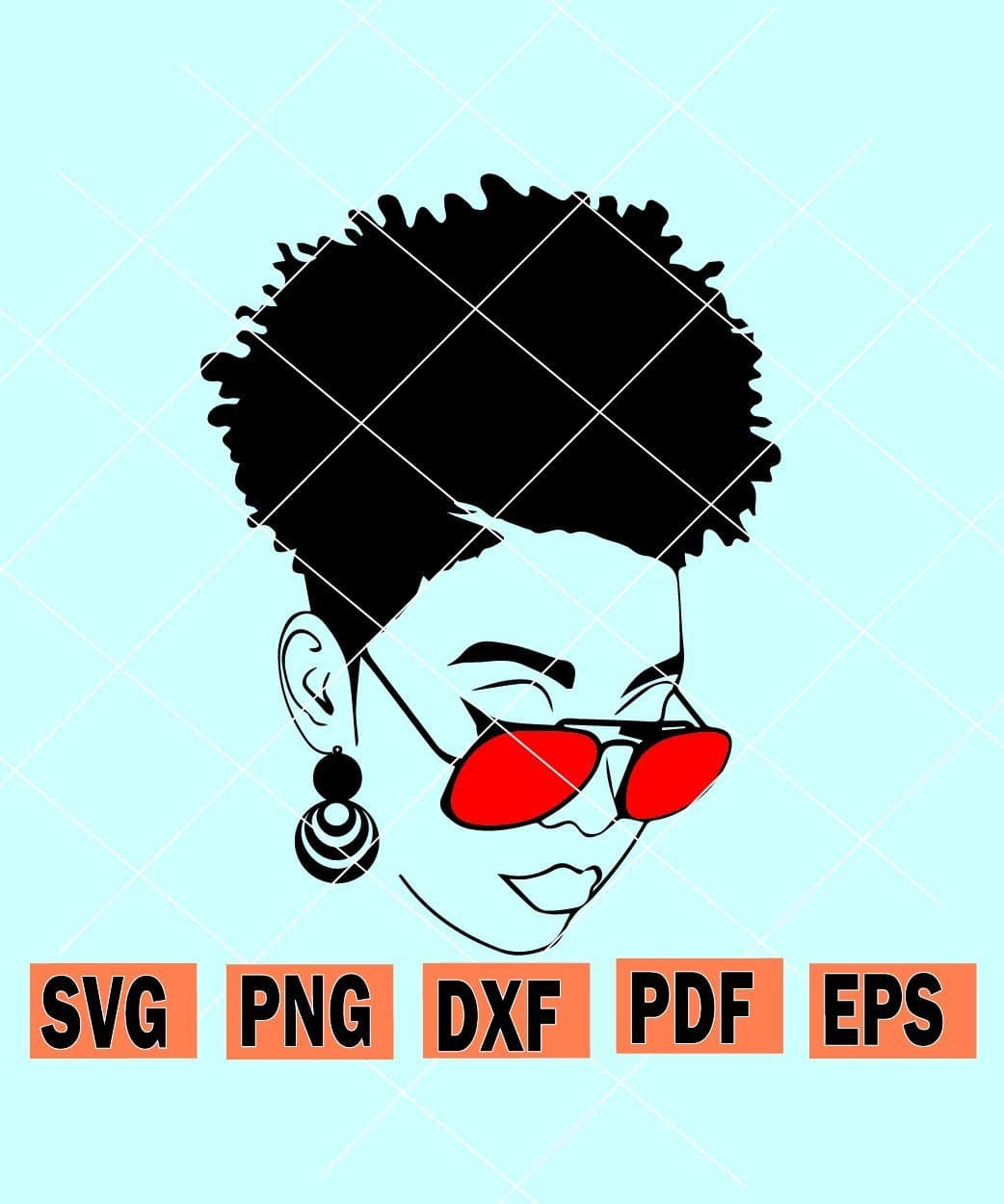 Afro Lady With Glasses SVG