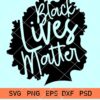 Afro woman blacķ lives matter svg