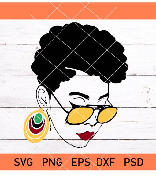 Afro black woman svg