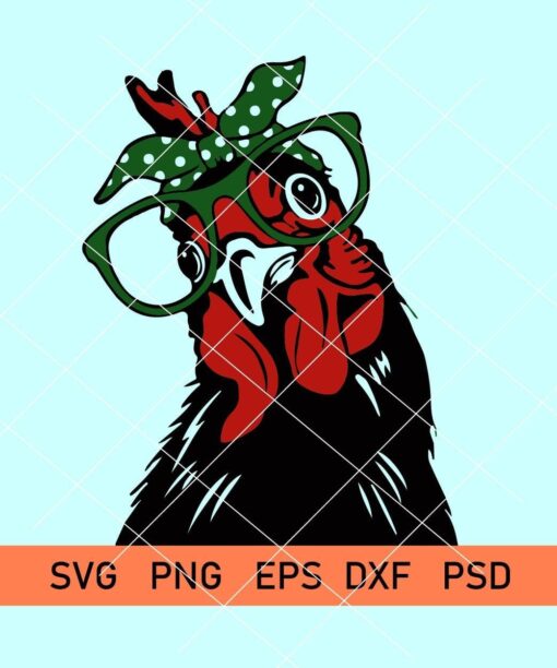 Chicken with bandana svg