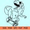 Dino Skateboard SVG - T-Rex Svg - Dinosaur Skater - Tyrannosaurus Rex - Skate Boys Gift - Crafting Gifts