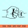 Dad and son fist bump svg