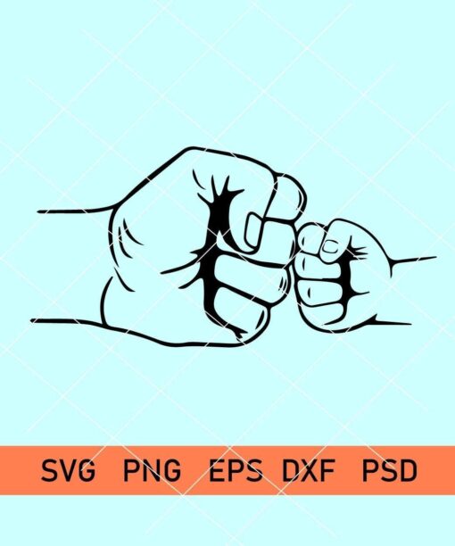 Dad and son fist bump svg