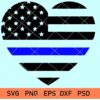 thin blue heart svg