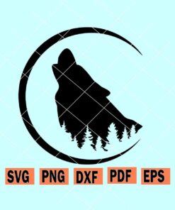 Howling wolf svg, wolf svg, wolf clipart, wolf silhouette, howling wolf, wolf cut file, wolf vector