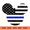 Thin blue line mickey svg