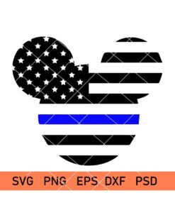 Thin blue line mickey svg