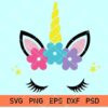 Unicorn with Flowers Svg