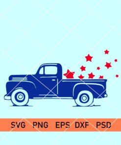 Patriotic vintage old truck svg