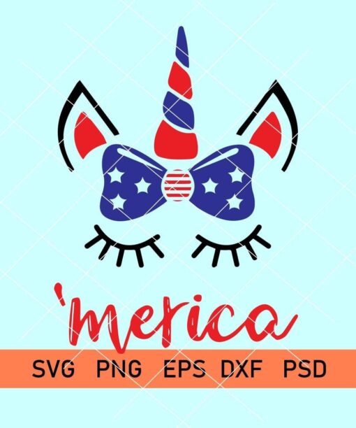 Patriotic unicorn svg