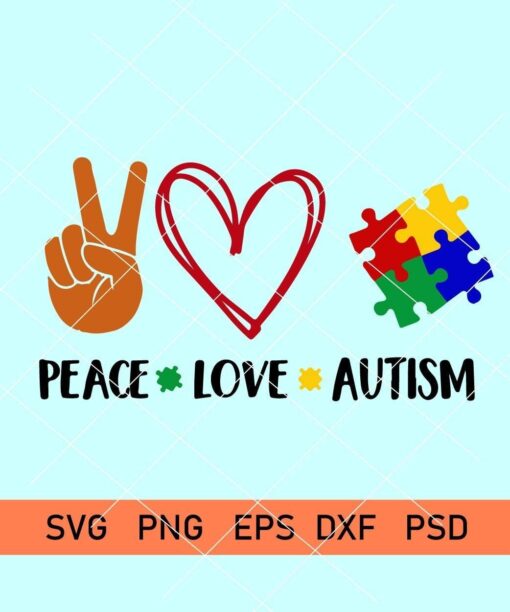 Peace love Autism SVG