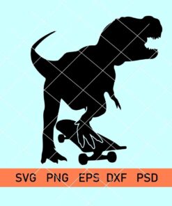 Dinosaur on Skateboard SVG