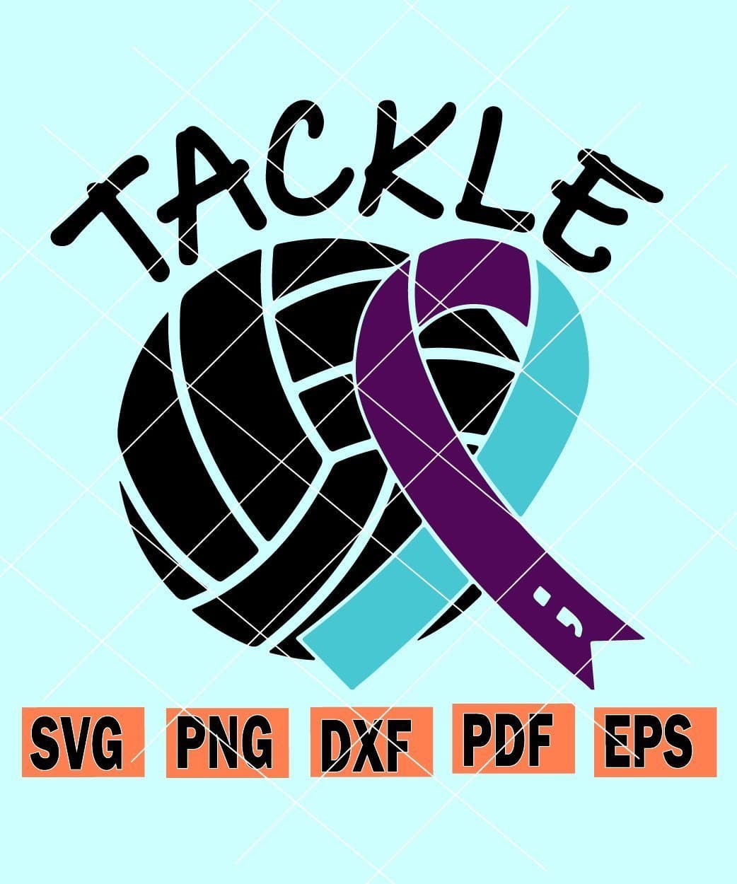 Cancer Volleyball Ribbon, Vector Format