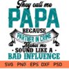 They Call Me Papa Because Partner In Crime Makes Me Sound Like A Bad Influence SVG