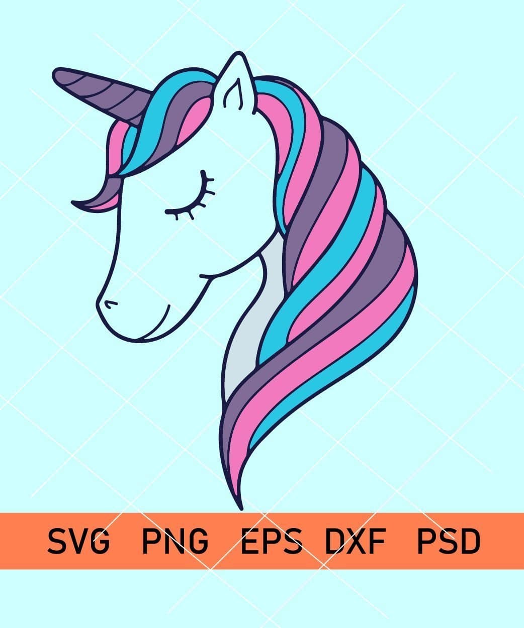 Unicorn SVG, Unicorn head Svg, Unicorn Clip Art, Unicorn Face SVG, Cute