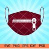 Zipper design face mask svg