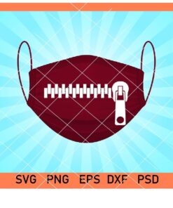 Zipper design face mask svg