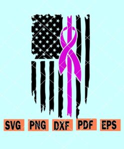 Pink Ribbon USA Flag SVG, Breast Cancer Awareness svg, , Breast Cancer Pink Ribbon svg