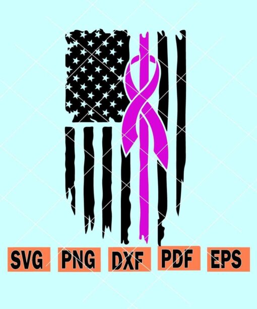 Pink Ribbon USA Flag SVG, Breast Cancer Awareness svg, , Breast Cancer Pink Ribbon svg