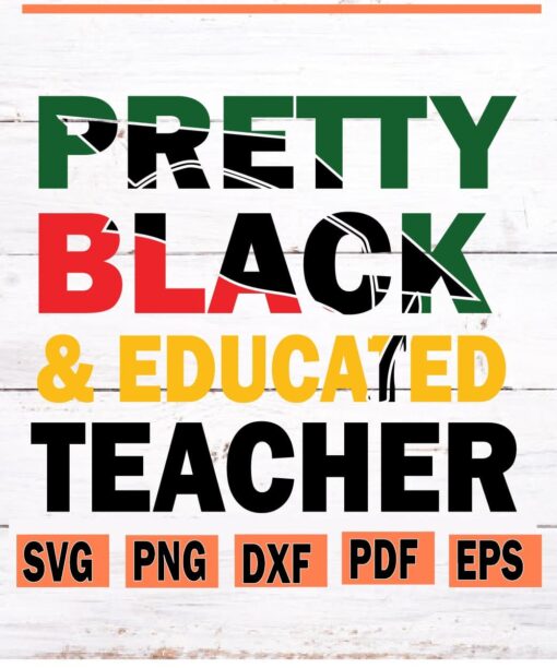 Pretty Black Educated Teacher SVG