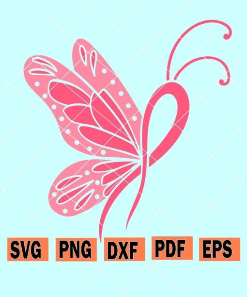breast cancer butterfly svg
