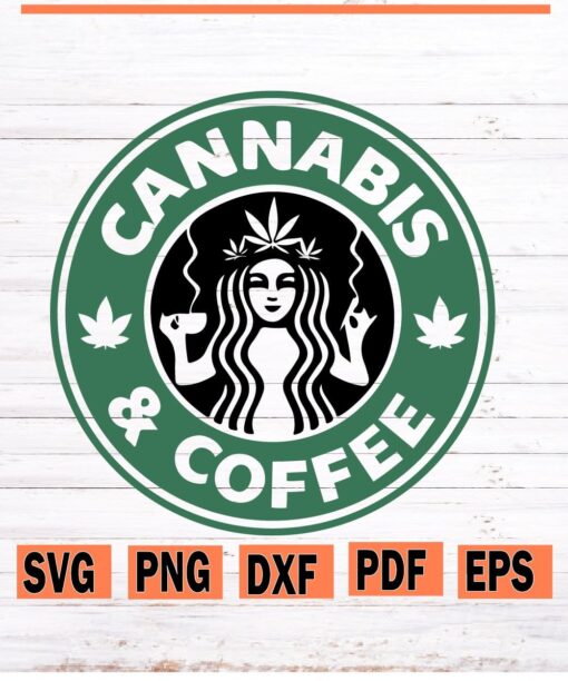 Cannabis coffee Starbucks svg