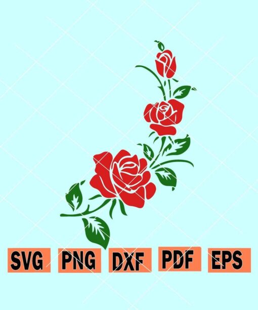 Rose with vine svg