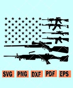 American flag of guns svg