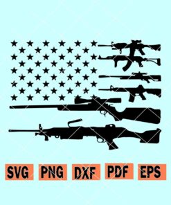 American flag of guns svg