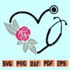 Floral stethoscope svg