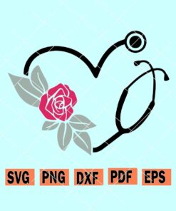 Floral stethoscope svg