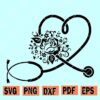 Floral Stethoscope SVG