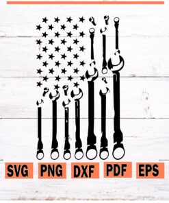 Diesel Mechanic Flag of Tools Svg