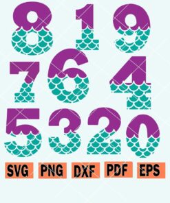 Mermaid numbers svg bundle