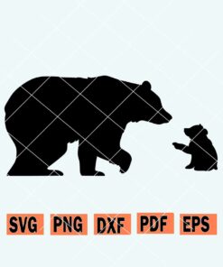 Papa bear and baby bear svg